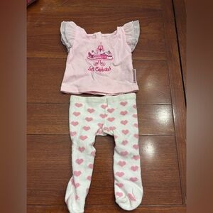 American Girl Doll “Let’s Celebrate” Cupcake Top & Heart Leggings Outfit